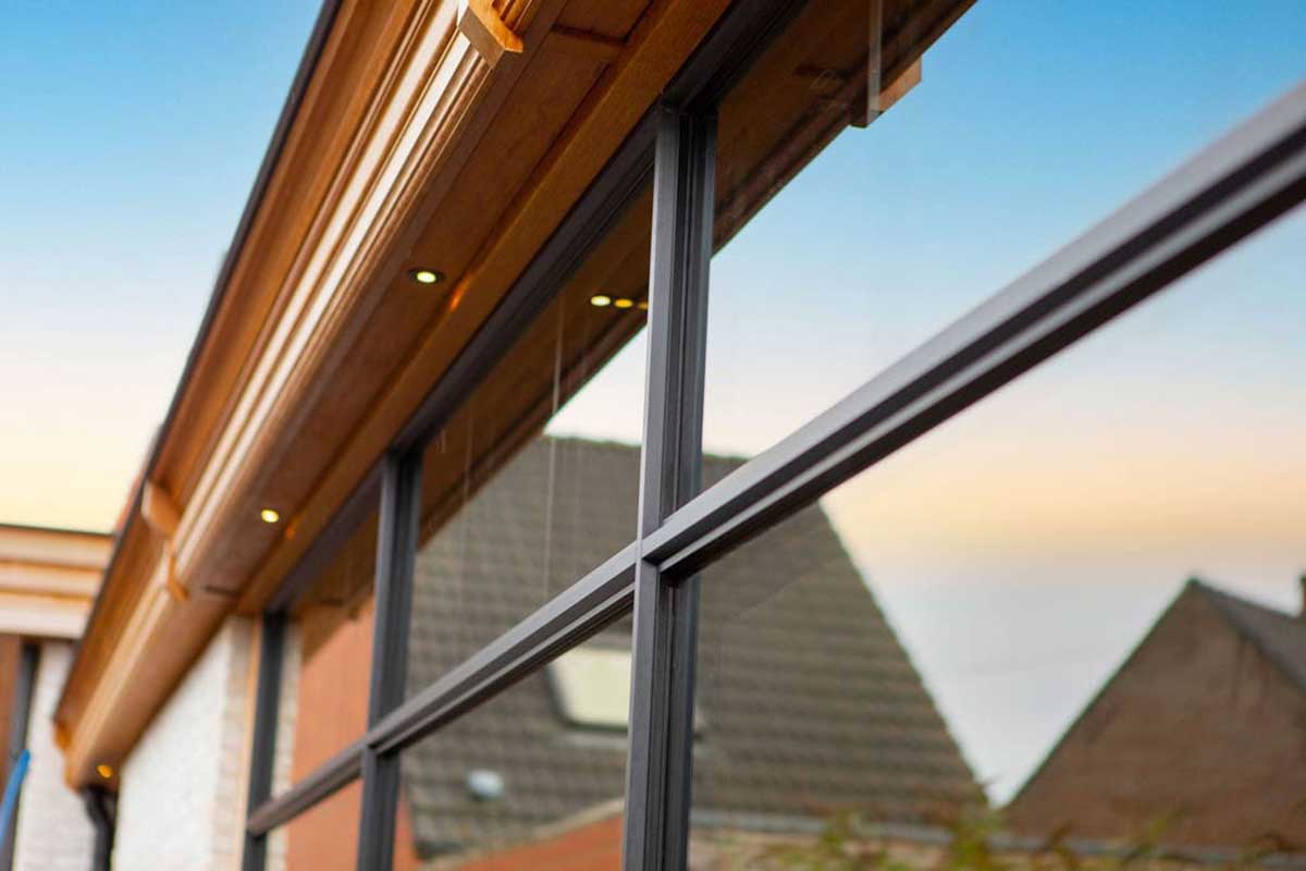 Close up eines modernen Wintergartens